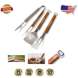 Juego de barbacoa de 3 piezas NCAA Texas Longhorns - Herramientas para asar de acero inoxidable - Imagen 1 de 7