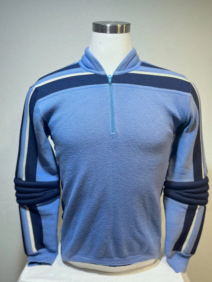 Suéter Camisa Meister Vintage Retro Lana Ski Apres Ski Media Cremallera Talla M Foto 1 de 4