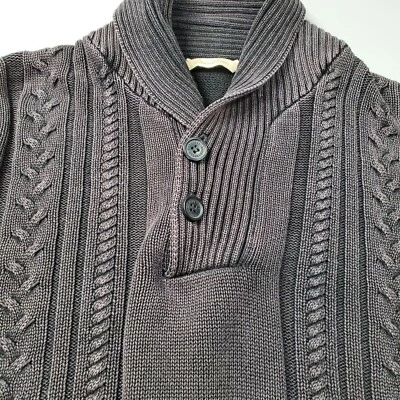 Paradise Collection Men's Pullover Sweater Shawl Neck Ribbed Textured Size L - Image 1 of 4