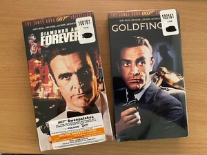 SEALED - Goldfinger / Diamonds Are Forever, VHS James Bond Sean Connery - Picture 1 of 3