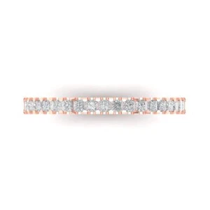 0.29 ctw VVS1 Zirconia Diamond Wedding Band for Women - 14K Rose Gold - Picture 1 of 5
