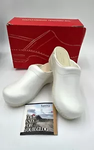 Sanita Unisex Leder offene Clogs weiß Berufsschuhe Größe 40 / 9,5 US Pflege - Bild 1 von 11