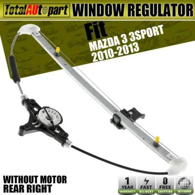 Power Window Regulator Rear Passenger RH w/o Motor for Mazda 3 3 Sport 2010-2013 - Image 1 of 4