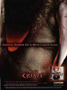 VINTAGE 1999 Dino Crisis PlayStation Videospiel Druck Anzeige - Bild 1 von 1
