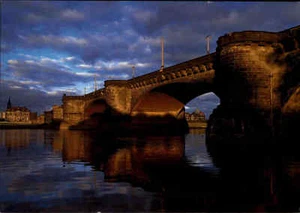 BRÜCKEN Motiv-AK Bridge Brücke DRESDEN Augustusbrücke color Ansichtskarte AK - Picture 1 of 2