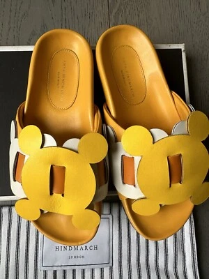 Sandalias planas deslizantes de cuero Anya Hindmarch UK 2 EU 35 US 4 amarillas Foto 1 de 4