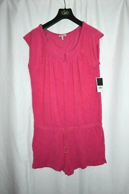 JUICY COUTURE HAPPY TIMES Terry Pink Drawstring Romper Size XL $79.99 - Image 1 of 4