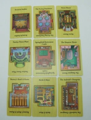 Clue Simpsons Replacement Location Cards Crime Scene Game Complete Set Of 9   - Image 1 of 4