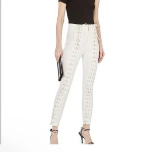 A.L.C. Skinny Damenhose Kerrigan Schnürung Größe 4 Ivoy - Bild 1 von 8