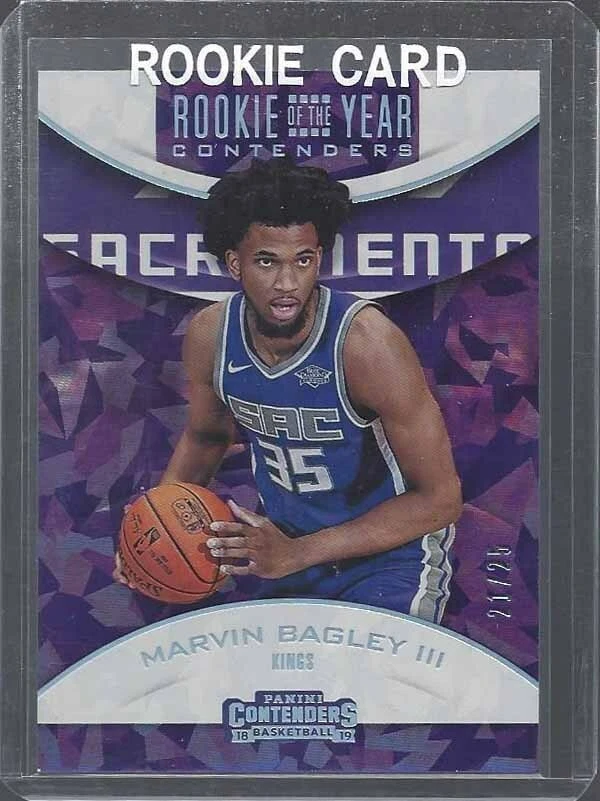 MARVIN BAGLEY III 2018-19 CONTENDERS ROOKIE OF THE YEAR CRACKED ICE RC #D 21/25 - Image 1 of 1