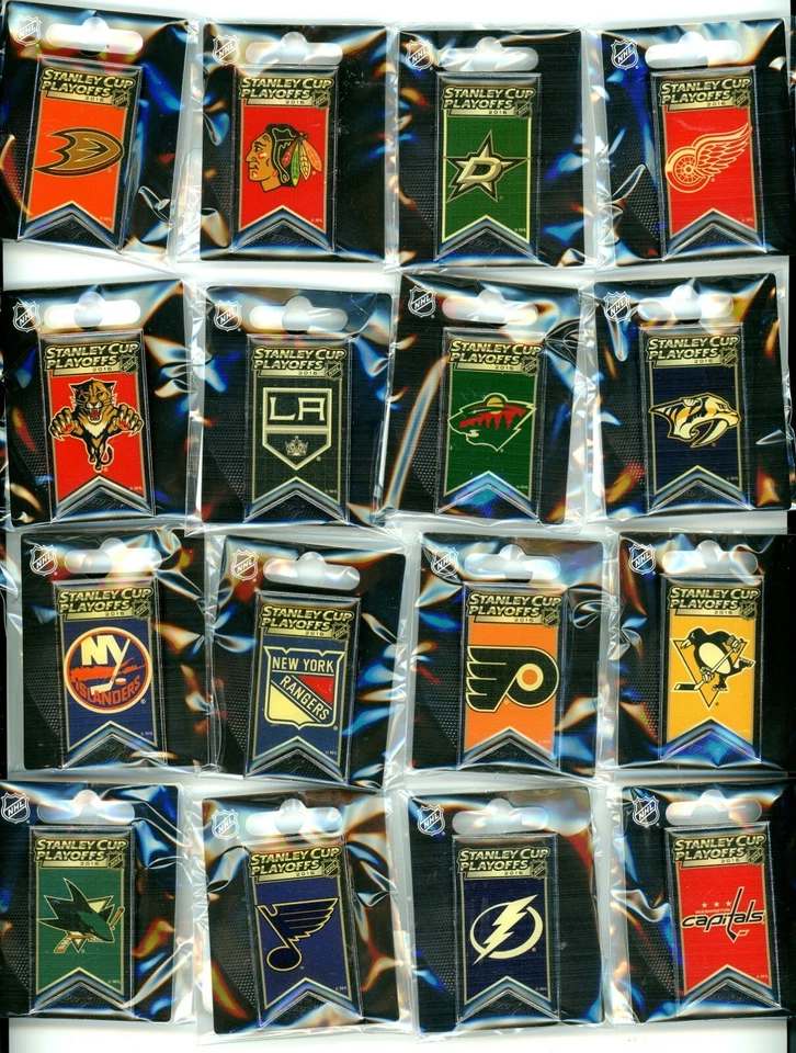 2016 NHL Stanley Cup Playoffs Team Banner Pins Choose Pin from 16 teams aminco - Image 1 of 1