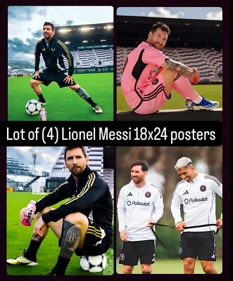 (4) Carteles 18x24 Lionel Messi | Campeones del Mundo Argentina | Arte de pared deportivo Foto 1 de 4