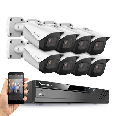 Amcrest 4K 8-Channel Security Camera System NV4108E-HS 8X IP8M-2496EW No HDD - Image 1 of 4