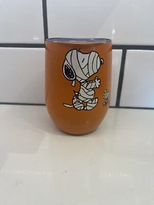 Vaso aislante con tapa Halloween Peanuts Mummy Snoopy y Woodstock nuevo - Imagen 1 de 3