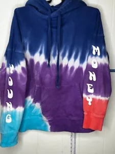 AE American Eagle Young Money Lil Money Hoodie Sweatshirt S Blue Purple Tie Dye - Picture 1 of 11