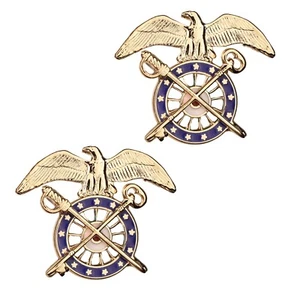 U.S. Army Officer Branch Insignia Pin On Collar Quartermaster Brite New (Pair) - Picture 1 of 1