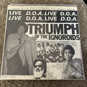 D.O.A. Triumph Of The Ignoroids 12” EP 1st Press Autographed Friends Records - Foto 1 di 10