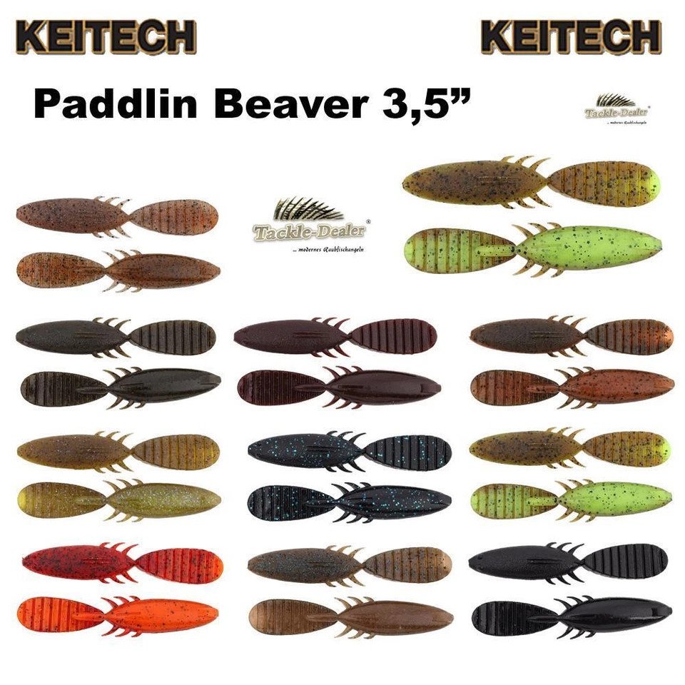 Keitech Paddlin Beaver 3,5" Creature Bait Gufi Barsch Forelle Zander NEU 2023 - Bild 1 von 1