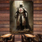 Armor Warrior Banners Wall Hanging Flags Vintage Knights Templar Wall Art Poster