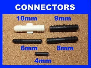 Straight Tube Connector 4mm to 10mm Diameter Plastic Air Water Barb Fastener - Picture 1 of 5