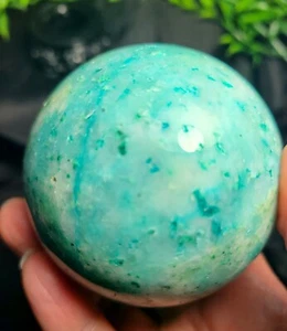 Large 70mm 425g Beautiful A++ Quantum Quattro Chrysocolla Sphere Crystal Ball - Picture 1 of 24