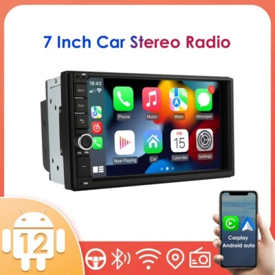 Bluetooth Double 2 Din Android 12.0 Car Stereo Radio Head Unit GPS WIFI Carplay - Image 1 of 4