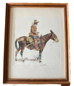 Fredric Remington Cowboy lithograph reprint "Army Packer" 1956 - Picture 1 of 4