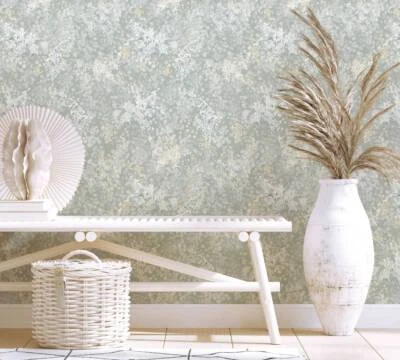 Fleece Wallpaper Floral Flowers Branches Watercolor Gray Blue Yellow 47452 Flora (€6.92/1sqm) - Image 1 of 4