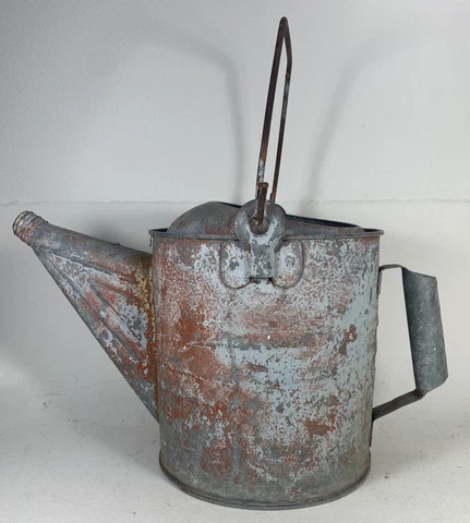 Vtg Country Farmhouse Chippy Shabby Chic Metal Galvanized Watering Can Cover