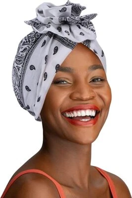Motique Accessories Paisley Turbans for Women with Pretied Flower Knot Front - Image 1 of 4