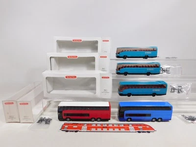 5X Wiking H0 1:87 Autobus Mercedes/MB O 404: 714 02 + 715 TOP + Box #DD814-0,5 - Immagine 1 di 4