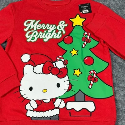 Sudadera Hello Kitty Grande Navidad Feliz Rojo Brillante Festivo Regalo Vacaciones Nueva Foto 1 de 4