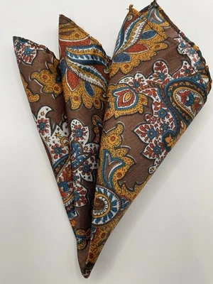 Pocket Square, Men’s, Multicoloured Paisley & Patterns,  12 Inch  - Image 1 of 4