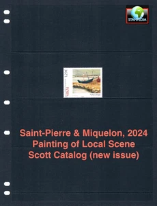 1/3 off $3.00 Scott Value - 2024 SPM ST PIERRE MIQUELON Boat, Art CV MNH NH UMM - Picture 1 of 4