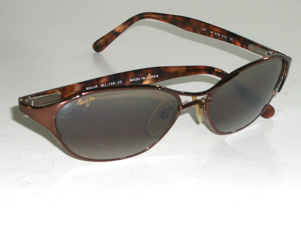 MAUI JIM MJ-149-23 DOUBLE GRADIENT MIRROR BROWN SLEEK POLARIZED LENS SUNGLASSES - Image 1 of 4