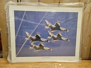 U.S.A.F. Thunderbirds F-16's Print Vtg Power Graphics NOS 20”x16” Rare HTF!!! - Picture 1 of 8