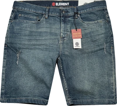 Element Modern Stretch Denim Shorts - NWT Mens 36 Dark Blue Wash - #47672-J8 - Image 1 of 2