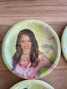 Hannah Montana Miley Cyrus NOS Y2K Birthday Plates Hallmark Disney 6 3/4in - Picture 1 of 4