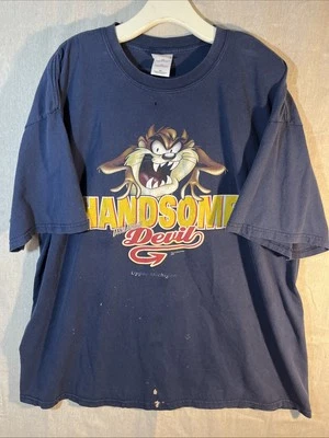 Camisa Taz Vintage Looney Tunes XXL Warner Bros. Upper Michigan Handsome Devil Foto 1 de 4
