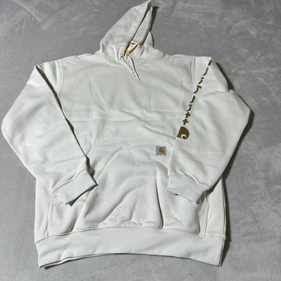 Sudadera con Capucha Carhartt Para Hombre Mediana Blanca Calce Suelto Peso Medio Logo Manga Sudadera Foto 1 de 4