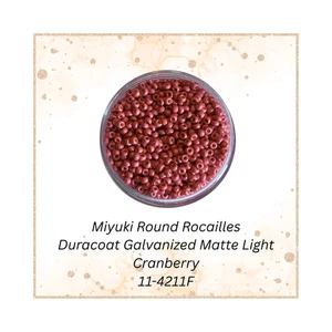 Miyuki 11/0 Round Seed Beads 11-4211F Duracoat Galvanized Matte Light Cranberry - Picture 1 of 2