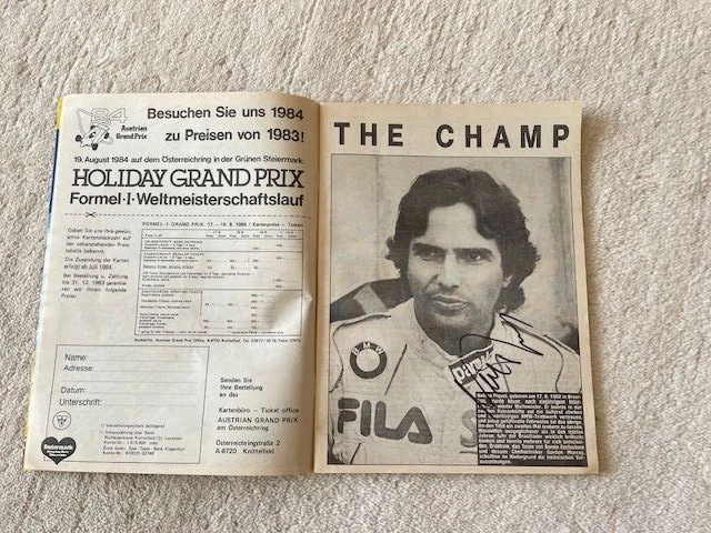 Formel 1 Heft A4 Nelson Piquet Mauro Baldi Nigel Mansell Niki Lauda  orig. sign. - Bild 1 von 4