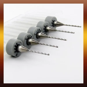 #70 .028" 0,70mm VHM Bohrer Bits FÜNF Stück -1/8" Schaft 0,7mm .7 R/S - Bild 1 von 5