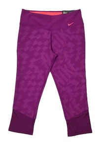 Nike Dri-Fit Women Sz Medium Purple Legend 2.0 Capri Tight Fit Leggings Mid Rise - Picture 1 of 11