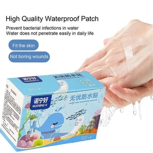 60Pcs Transparent Waterproof Sticker for Children Bathing Swimming - Picture 1 of 16