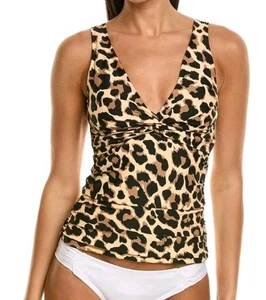 La Blanca Damen Schulterfrei Tankini Badeanzug Oberteil, Hellbraun Laufen Wild, US 4 - Bild 1 von 10