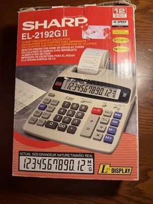 Vintage Sharp EL-2192G II Electronic Calculating Machine Color Read Description - Image 1 of 4