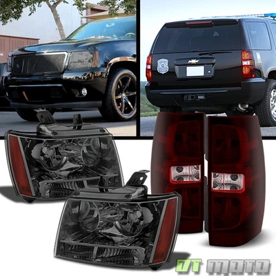 Se adapta a faros de humo + luces de freno traseras izquierda y derecha Chevy Suburban Tahoe 07-14 Foto 1 de 4