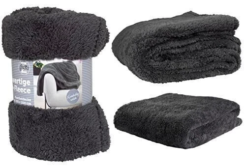 Teddyfleece Decke 150x200cm BEIGE Wohndecke Kuscheldecke weich Tagesdecke - Bild 1 von 1