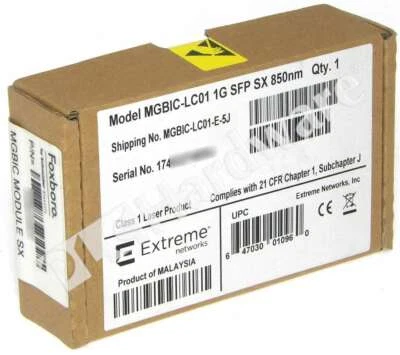 New Sealed Extreme Networks MGBIC-LC01 1Gb 1000BASE-SX LC SFP Transceiver Module - Image 1 of 4